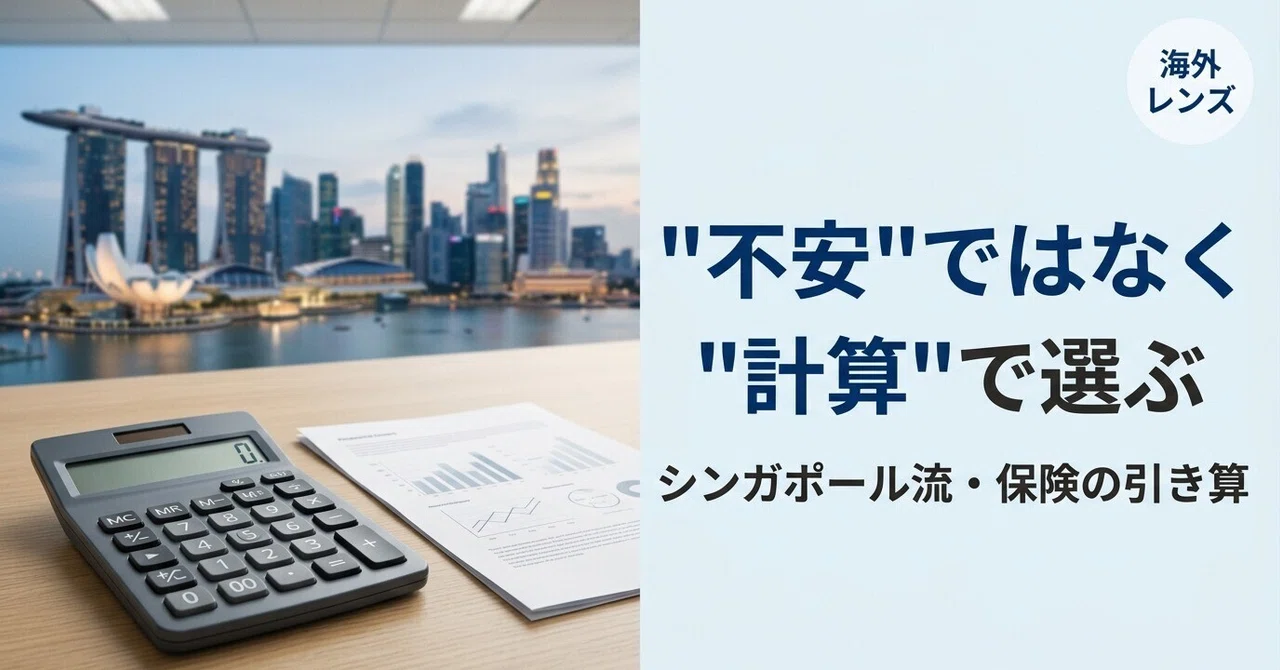 シンガポールの街並みと電卓